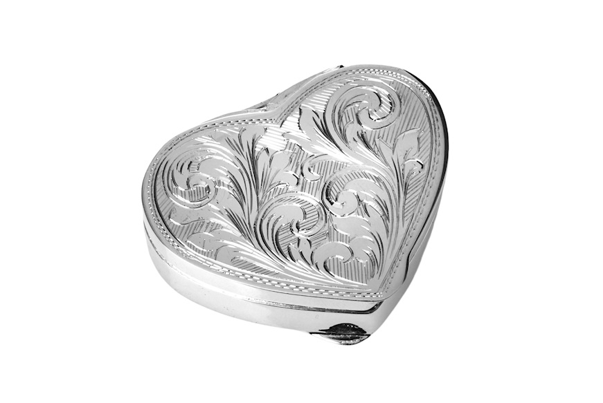 Pill box Heart silver with engraving Selezione Zanolli