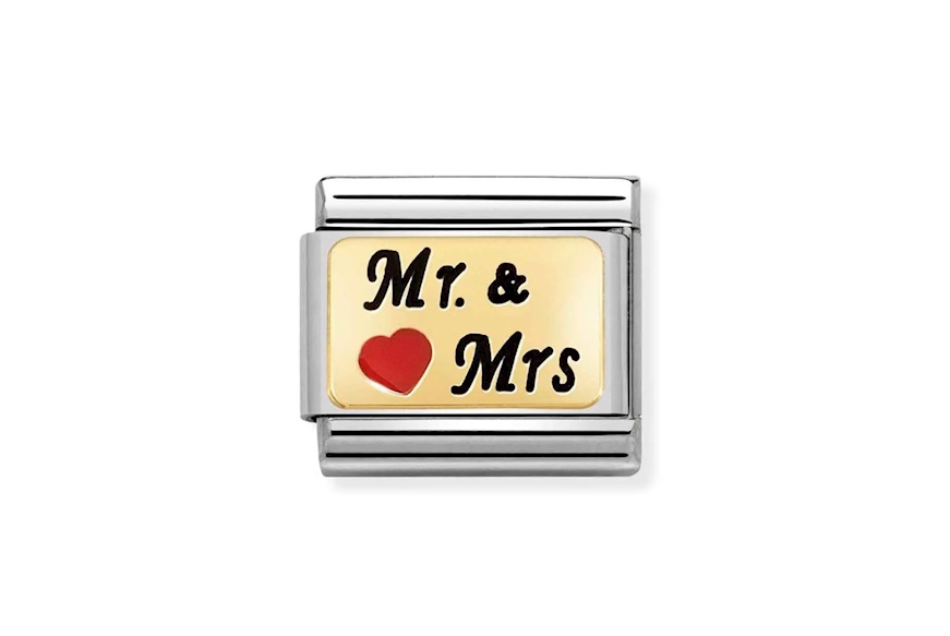 Mr & Mrs Composable acciaio oro e smalto Nomination