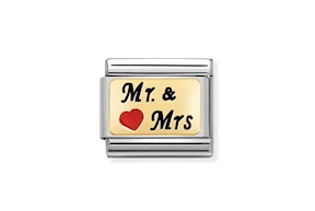 Mr & Mrs Composable acciaio oro e smalto Nomination