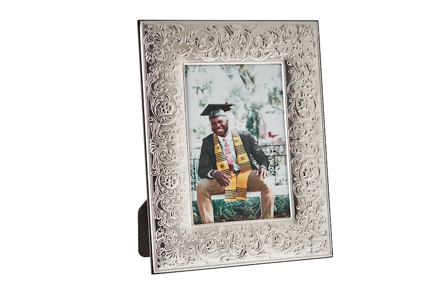 Picture Frame Barocco bilaminated Silver with wide band Zanolli