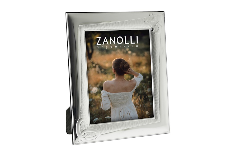 Cornice Portafoto 25° argento bilaminato con decorazione sabbiata Zanolli