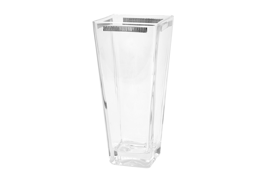 Vase crystal with silver bands Selezione Zanolli