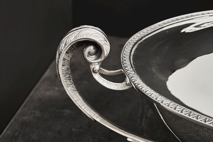 Zuppiera ovale argento con coperchio in stile Impero Selezione Zanolli