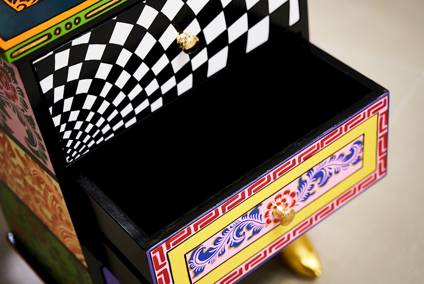 Cassettiera Ancona arancione tre cassetti Tom's Drag