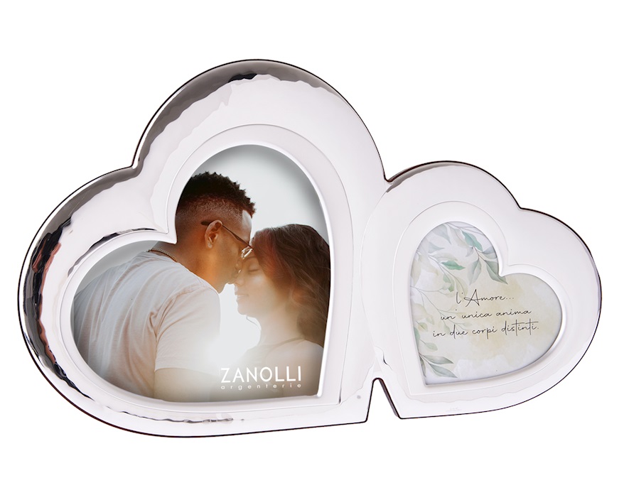Cornice doppia argento pvd a forma di cuore Selezione Zanolli