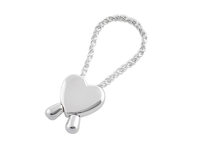 Keychain silver loop with heart Selezione Zanolli