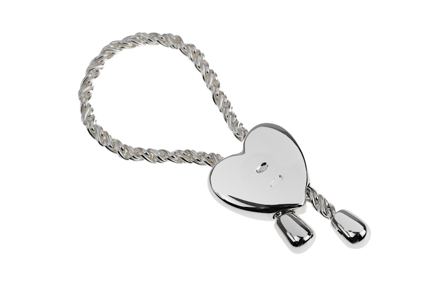 Keychain silver loop with heart Selezione Zanolli