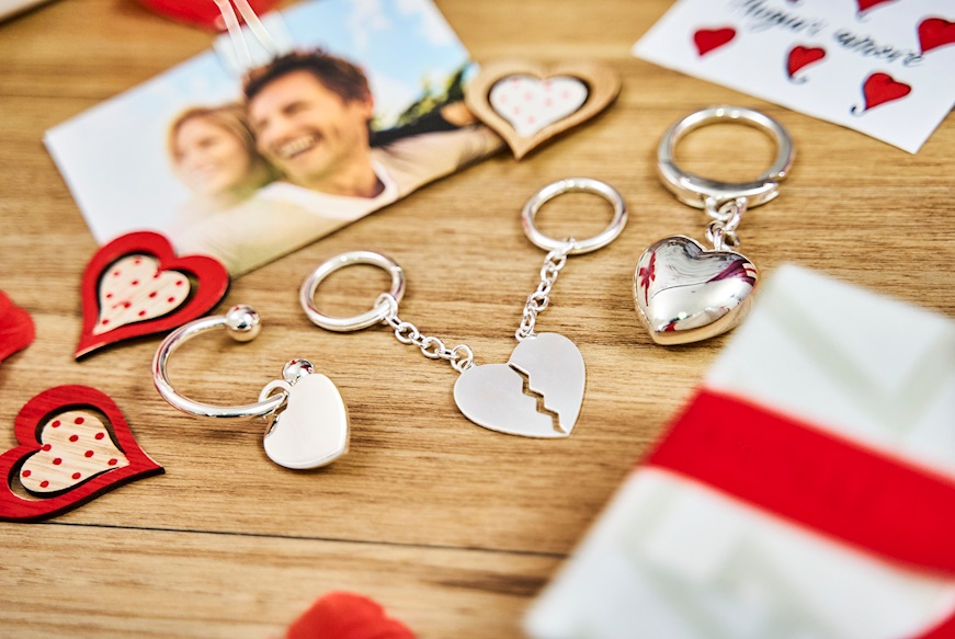 Keyring silver with heart pendant Selezione Zanolli