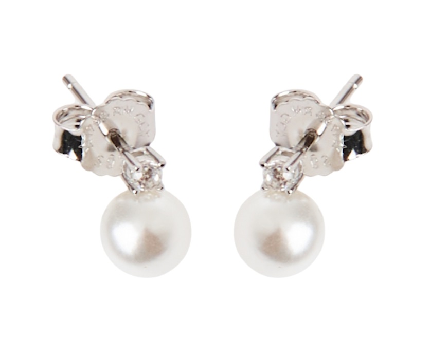 Parure collana e orecchini argento con shell pearl e cubic zirconia Sovrani