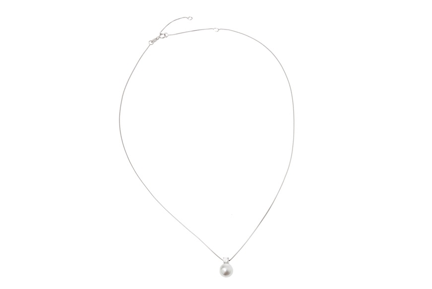 Parure Collana e Orecchini argento con shell pearl e cubic zirconia Sovrani