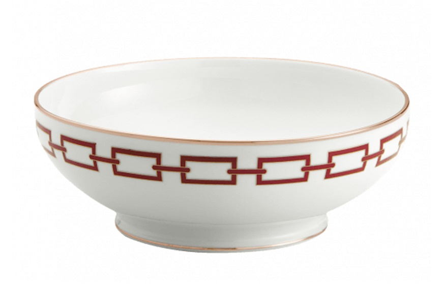 Salad Bowl Catene Scarlatto porcelain Richard Ginori