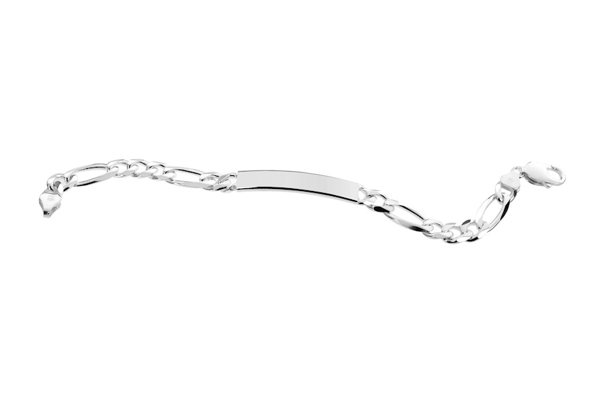 Bracelet silver with alternated chain and central plate Selezione Zanolli