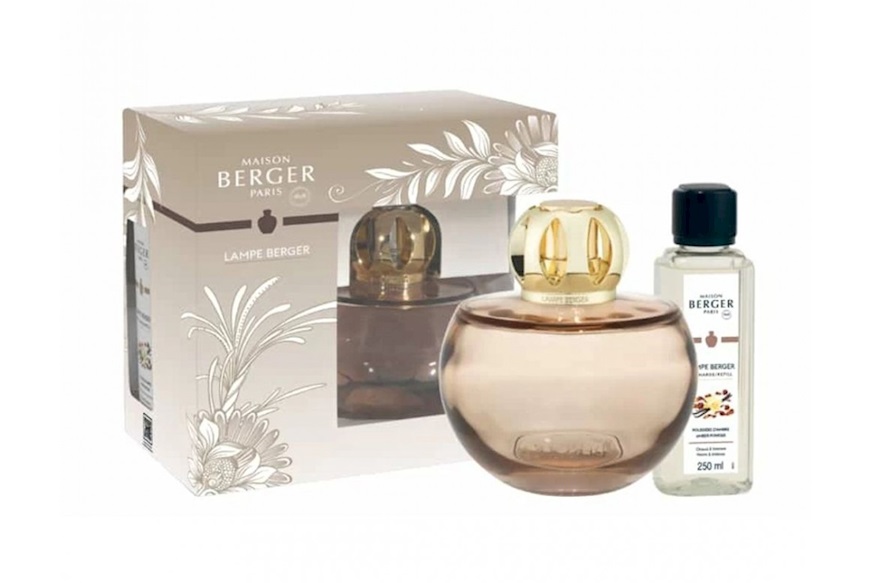 Gift Pack Lamp Holly Nude with 250 ml perfume Poussiere D'Ambre Maison Berger Paris