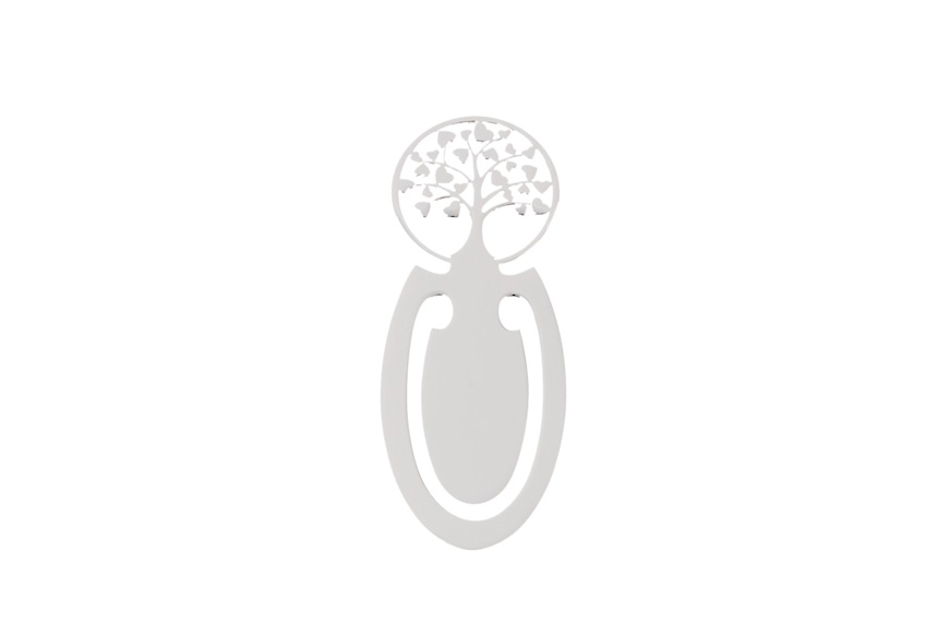Segnalibro Albero della Vita argento con foglie a forma di cuore Selezione Zanolli