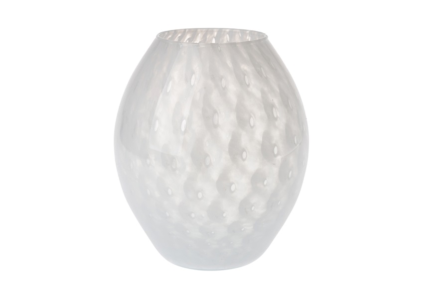 Vase Oliva white Murrina Murano Venezia