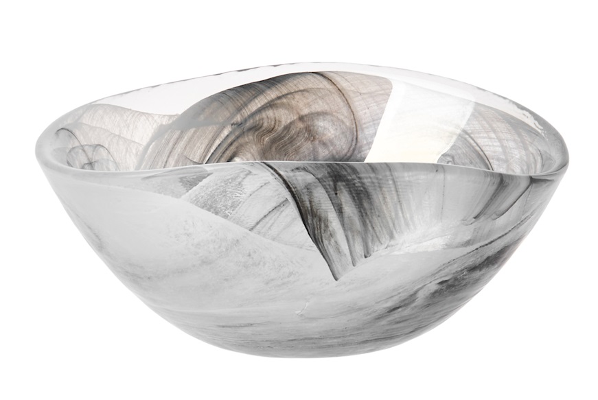 Bowl Arco Piegato dove white Murrina Murano Venezia