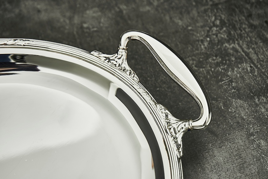 Oval tray silver with handles Selezione Zanolli