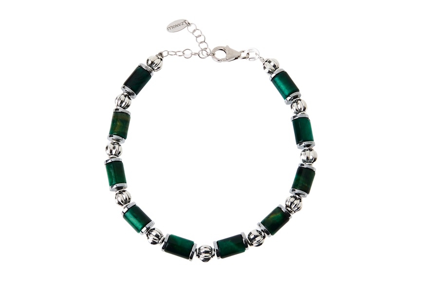 Men's bracelet in green tiger's eye Selezione Zanolli