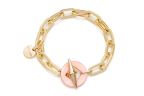 Bracciale Joya catena in bronzo dorato e madreperla rosa Unoaerre