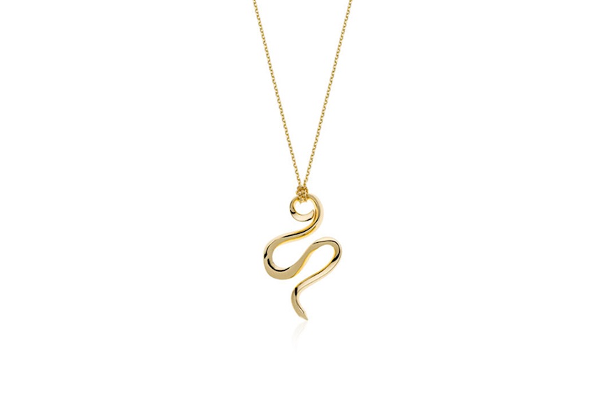 Necklace Serpente in gilt bronze Unoaerre