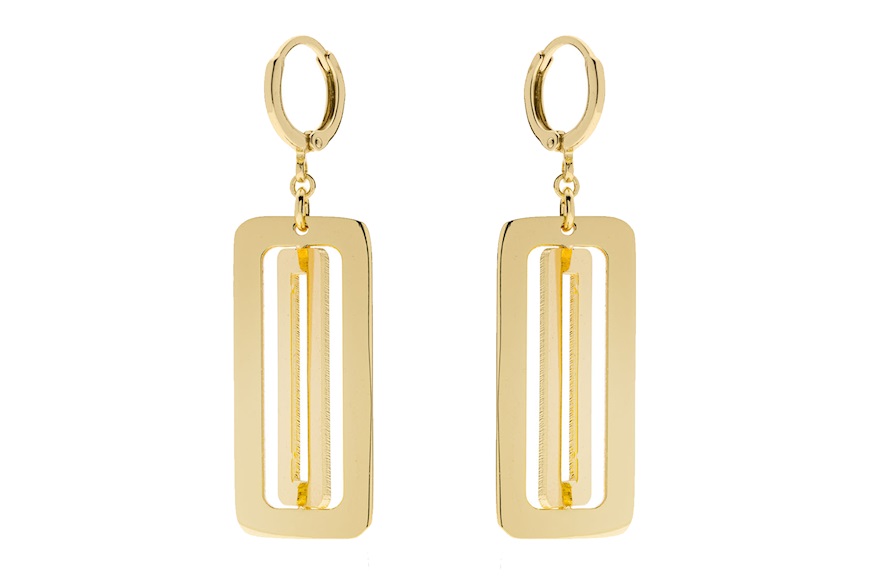 Pendant earrings Dinamica in gilded bronze Unoaerre