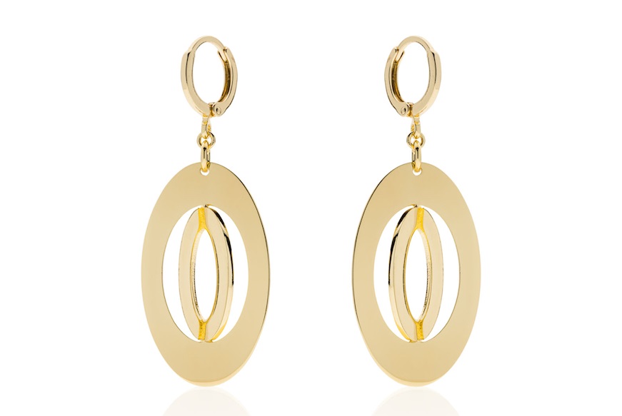 Pendant earrings Dinamica in gilded bronze Unoaerre