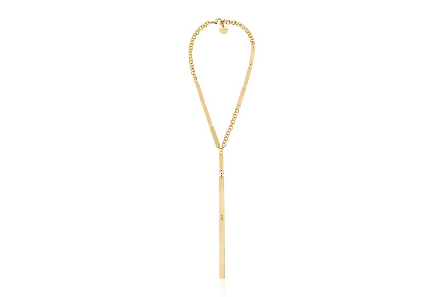 Collana Lux con rettangoli pendenti in bronzo dorato Unoaerre