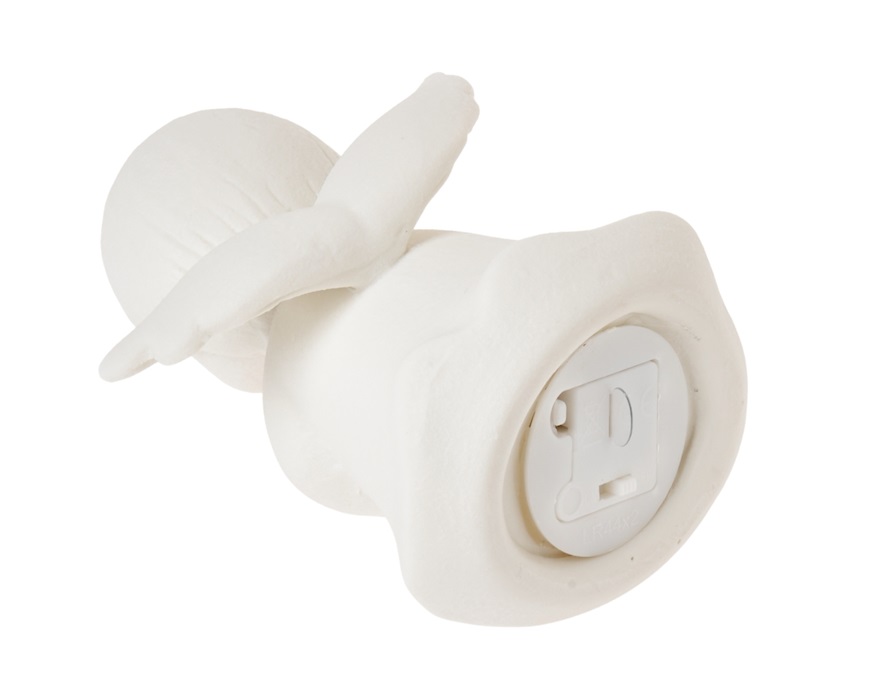 Statuina Angioletto con cuore porcellana con cuore oro e luce LED Selezione Zanolli