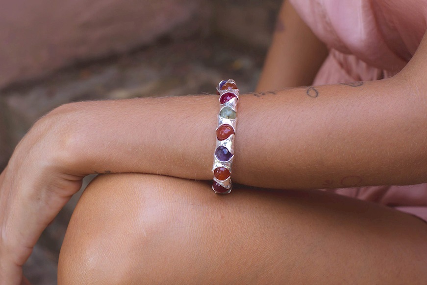 Bracelet Rainbow silver with multicolored stones Selezione Zanolli