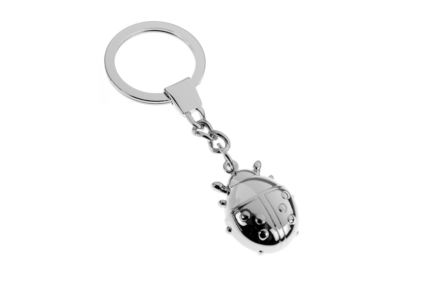 Keyring chrome ladybug with sugared almonds Selezione Zanolli