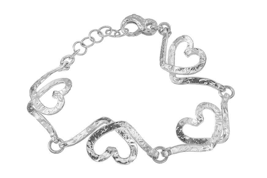 Bracelet Pulse silver with intertwined hearts Selezione Zanolli