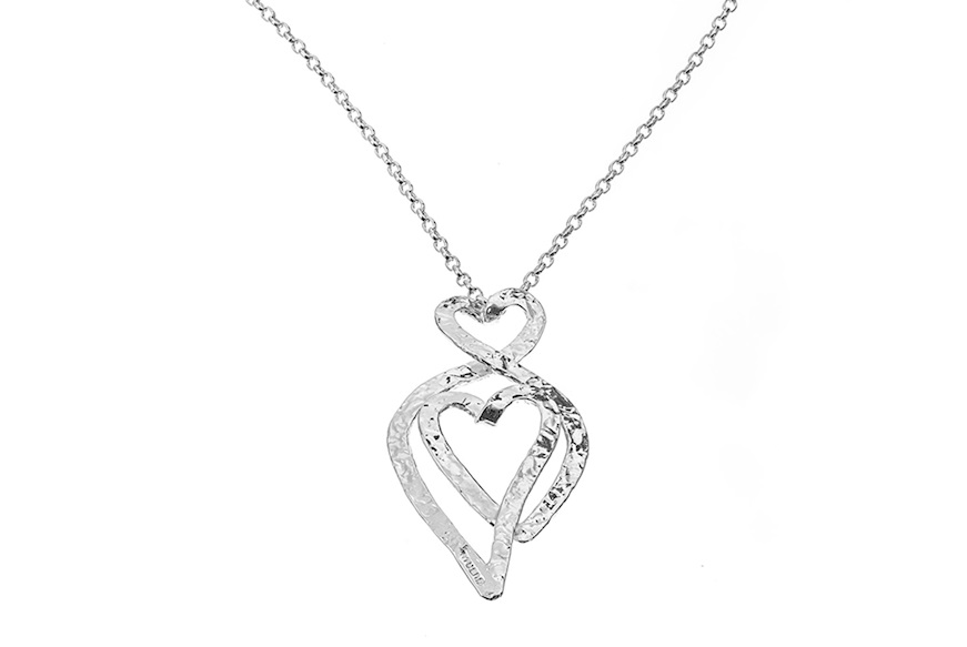 Necklace Pulse silver with intertwined hearts pendant Selezione Zanolli