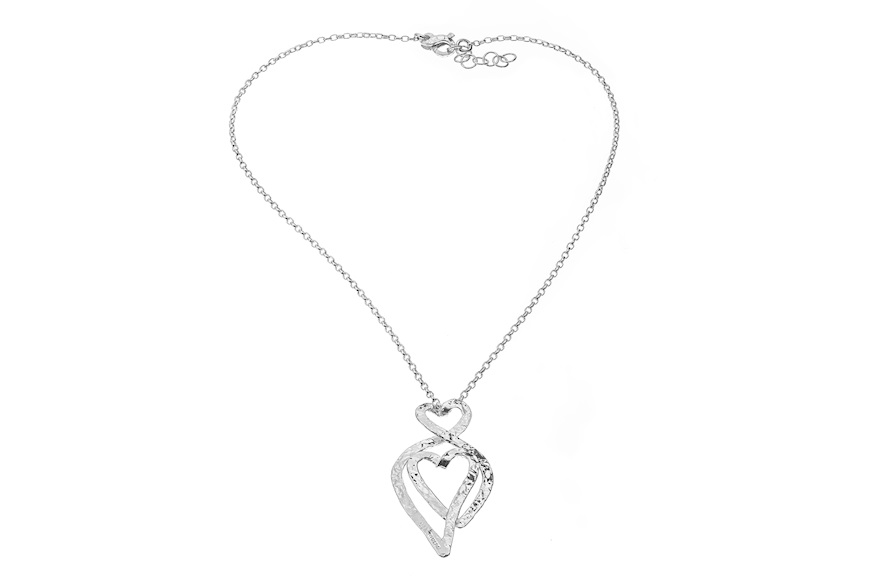 Necklace Pulse silver with intertwined hearts pendant Selezione Zanolli