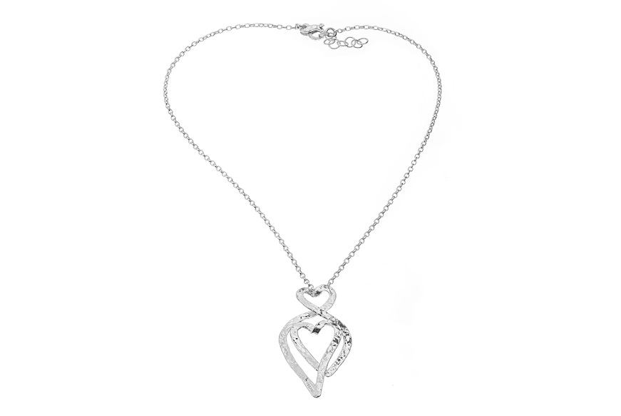 Collana Pulse argento con pendente cuori intrecciati Selezione Zanolli