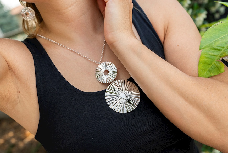 Collana Ego argento con cerchi pendenti Selezione Zanolli