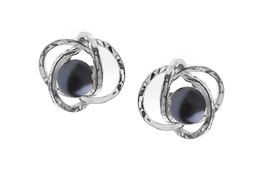 Earrings Pura silver with black pearl Selezione Zanolli