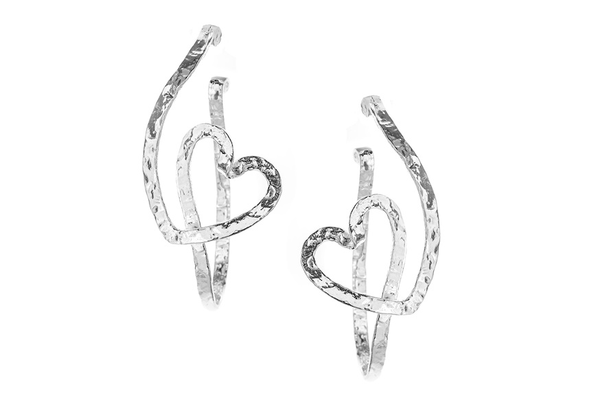 Earrings Pulse silver with intertwined hearts Selezione Zanolli