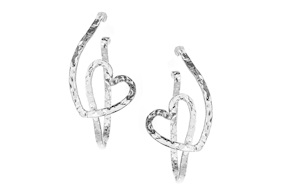 Earrings Pulse silver with intertwined hearts Selezione Zanolli