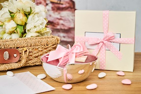 Bowl Metropolis antique pink with sugared almonds Selezione Zanolli