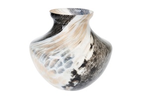 Vase Ettore white and black Murrina Murano Venezia