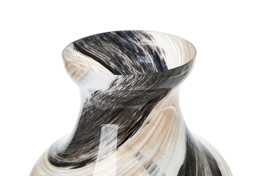 Vase Ettore white and black Murrina Murano Venezia