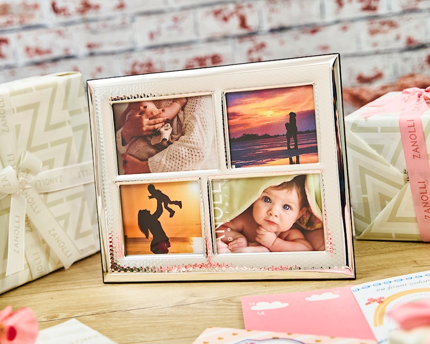 Cornice argento pvd a quattro fori Selezione Zanolli