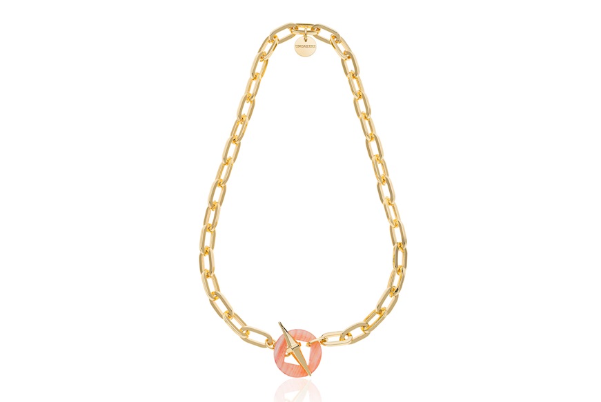 Collana Joya catena in bronzo dorato e madreperla rosa Unoaerre