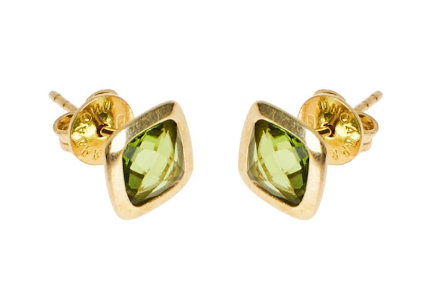 Stud earrings Crystal Color silver with peridot crystal Unoaerre