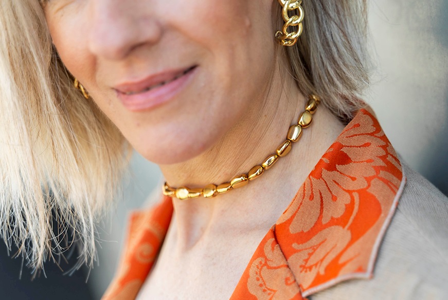 Collana Boule argento dorato Unoaerre