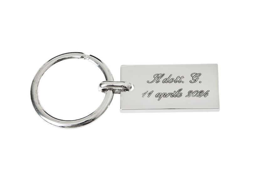 Keychain silver with rectangular plate Selezione Zanolli