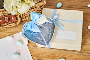 Heart Saucer niagara with sugared almonds Selezione Zanolli
