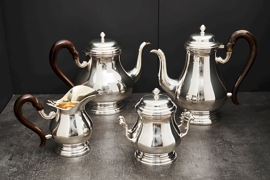 Servizio da caffè argento 4 pezzi in stile Inglese Selezione Zanolli