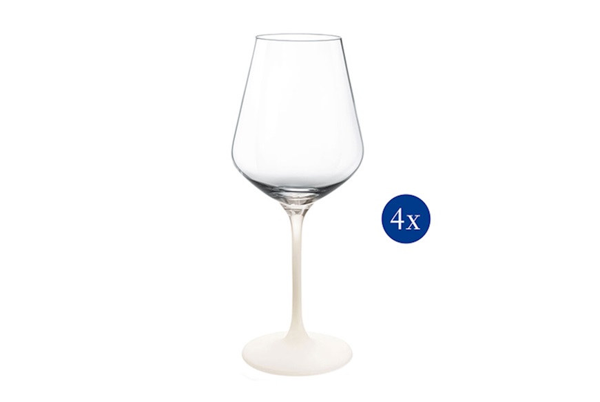 Set bicchieri Manufacture Rock Blanc cristallo 4 pezzi per vino rosso Villeroy & Boch