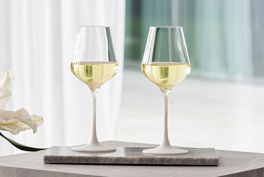 Set bicchieri Manufacture Rock Blanc cristallo 4 pezzi per vino bianco Villeroy & Boch